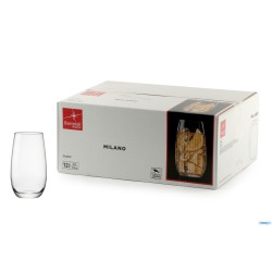 MILANO - CONFEZIONE 12 BICCHIERI COOLER VETRO TEMPERATO CL 40 H.13 CM. 7,5