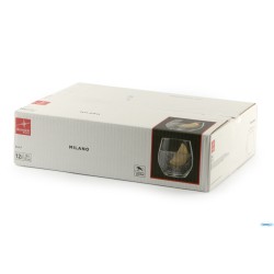 MILANO - CONFEZIONE 12 BICCHIERI DOF VETRO TEMPERATO CL 38 H.9,2 CM. 8,9