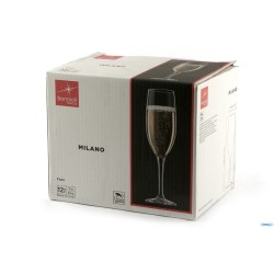 MILANO - CONFEZIONE 12 CALICI FLUTE VETRO TEMPERATO CL 17 H.19,6 CM. 5,8