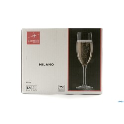 MILANO - CONFEZIONE 12 CALICI FLUTE VETRO TEMPERATO CL 17 H.19,6 CM. 5,8