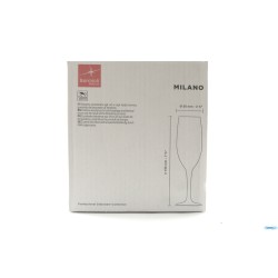 MILANO - CONFEZIONE 12 CALICI FLUTE VETRO TEMPERATO CL 17 H.19,6 CM. 5,8