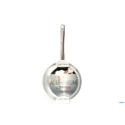 PADELLA DRITTA ALLUMINIO A FRIGGERE 3 MM  CON MANICO TUBOLARE CM 24 H 5,5