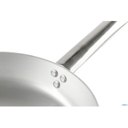 PADELLA DRITTA ALLUMINIO A FRIGGERE 3 MM  CON MANICO TUBOLARE CM 24 H 5,5