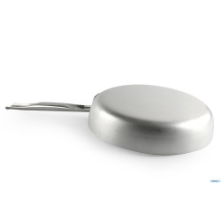 PADELLA DRITTA ALLUMINIO A FRIGGERE 3 MM  CON MANICO TUBOLARE CM 32