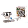 PASSAVERDURA CHEF INOX CM.33  PROFESSIONALE 3DISCHI  800