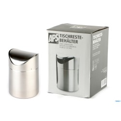 PATTUMIERA DA TAVOLO TONDA CM12XH.17 ACCIAIO INOX LT.1,2  00029