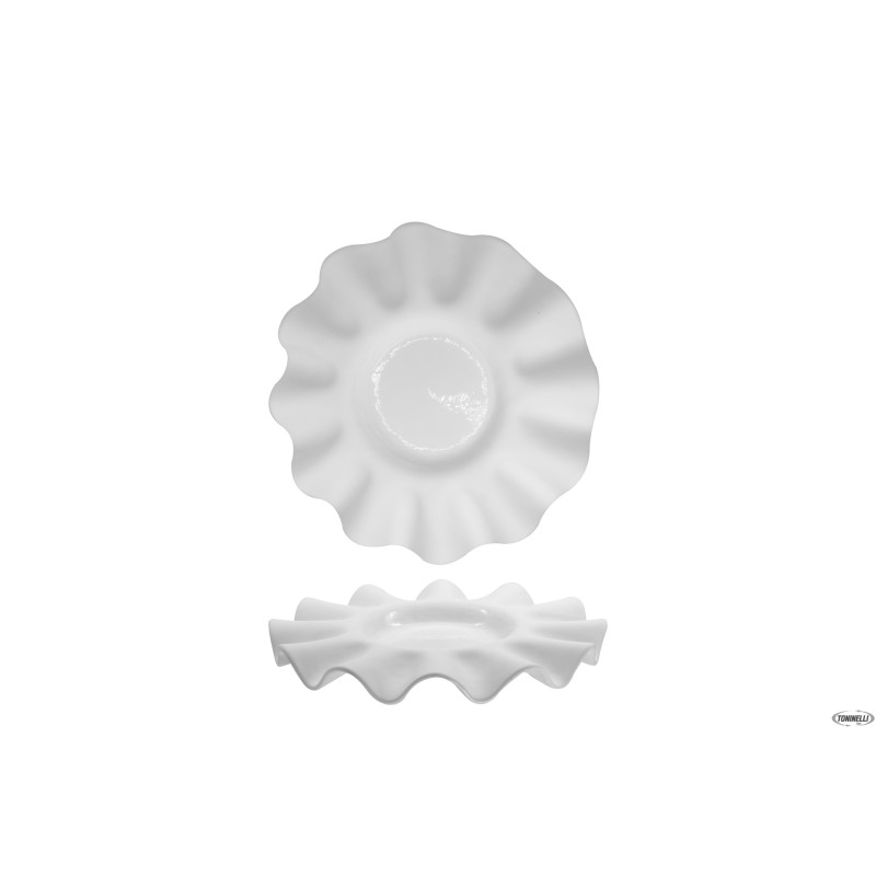 PIERROT - PIATTO VETRO BIANCO  TONDO CM 25 INTERNO CM 10