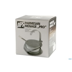 PRO-FORMAGGIERA INOX-VETRO CM10,5H.13 CON CUCCHIAIO 40482