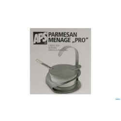 PRO-FORMAGGIERA INOX-VETRO CM10,5H.13 CON CUCCHIAIO 40482