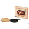PROFESSIONAL THINK-CASSERUOLA 1 MANICO GHISA TONDA CM.14 CON BASE LEGNO YY079-7