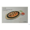 PROFESSIONAL THINK-PIATTO OVALE GHISA CM 29X19 (INTERNO CM 26X16) CON BASE LEGNO CM 34,6X21,8  YY2103