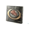 PROFESSIONAL THINK-PIATTO TONDO GHISA CM 31 (INT. CM.27) CON BASE LEGNO CM 37X32,8   YY2064