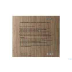 PROFESSIONAL THINK-PIATTO TONDO GHISA CM 31 (INT. CM.27) CON BASE LEGNO CM 37X32,8   YY2064