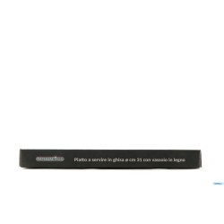 PROFESSIONAL THINK-PIATTO TONDO GHISA CM 31 (INT. CM.27) CON BASE LEGNO CM 37X32,8   YY2064