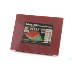 TAGLIERE CON FERMI POLIETILENE 40X30X2 ROSSO   5596