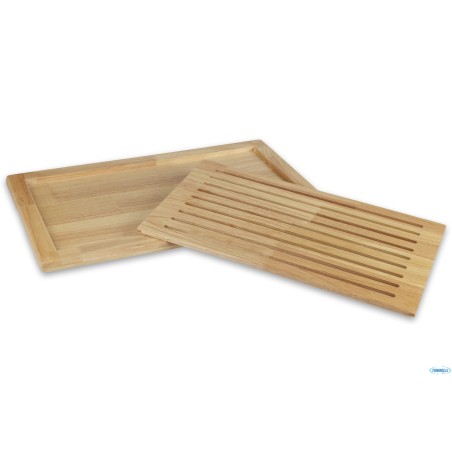 TAGLIERE GN 1/1 - 53 X 32 CM, H 2 CM TAGLIERE IN LEGNO CON RIPIANO GRIGLIE DI PANE, CON PIEDINI ANTISCIVOLO