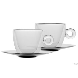 THERMIC GLASS SET 2 TAZZE CAPPUCCIO CL.16,5 CON PIATTO 1008601