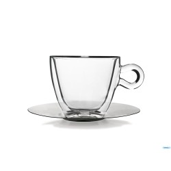 THERMIC GLASS SET 2 TAZZE CAPPUCCIO CL.16,5 CON PIATTO 1008601