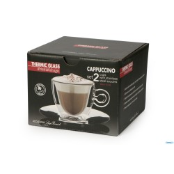 THERMIC GLASS SET 2 TAZZE CAPPUCCIO CL.16,5 CON PIATTO 1008601