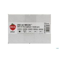 WECK CILINDRICO - CARTONE 12 VASETTI ML.200 COP.80   751   06687