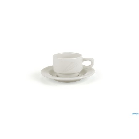 ARCADIA-TAZZA CAFFE CILINDRICA IMPILABILE CON PIATTINO CL 8