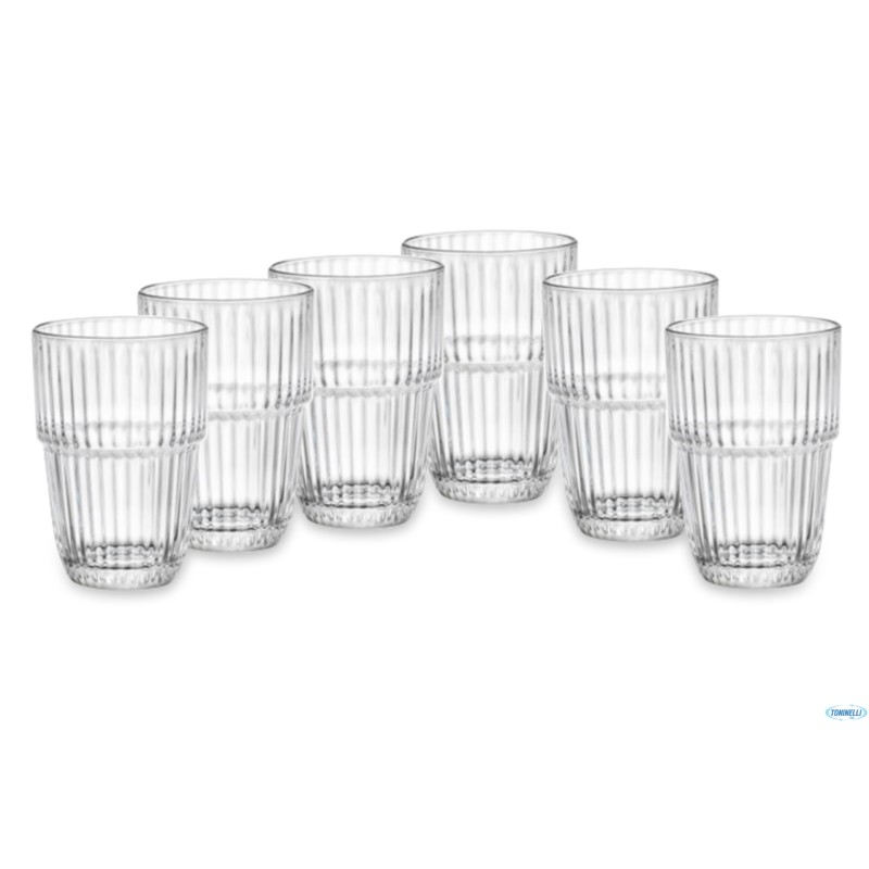 BARSHINE CONFEZIONE 6 BICCHIERI LONG DRINK CL 38 TEMPERATO E IMPILABILE 127312