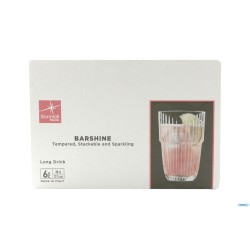 BARSHINE CONFEZIONE 6 BICCHIERI LONG DRINK CL 38 TEMPERATO E IMPILABILE 127312