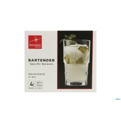 BARTENDER NOVECENTO-CONFEZIONE 4 BICCHIERI HI-BALL CL 40,5 122115