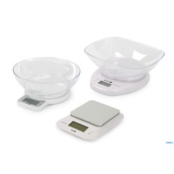 BILANCIA CUCINA DIGITALE 1G-5KG  BIANCA CON BACINELLA TRASPARENTE 033423