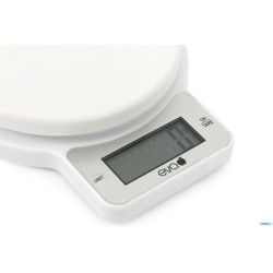 BILANCIA CUCINA DIGITALE 1G-5KG  BIANCA CON BACINELLA TRASPARENTE 033423