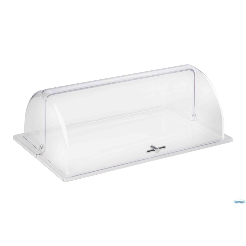 COPERCHIO ROLLTOP POLICARBONATO GN 1/1 CM 53X32,5XH.19 CON MANICO CROMATO COPERCHIO ROLLTOP POLICARBONATO GN 1/1 CM 53X32,5XH.19 CON MANICO CROMATO