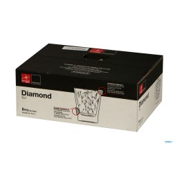 DIAMOND TRASPARENTE-CONFEZIONE 6 BICCHIERI CAFFEINO CL.8