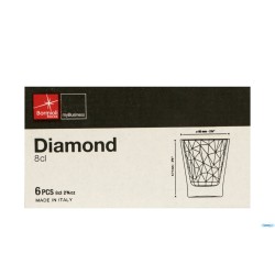 DIAMOND TRASPARENTE-CONFEZIONE 6 BICCHIERI CAFFEINO CL.8