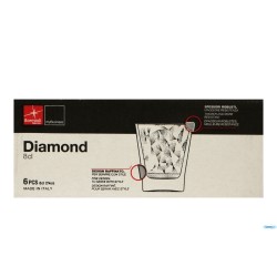 DIAMOND TRASPARENTE-CONFEZIONE 6 BICCHIERI CAFFEINO CL.8