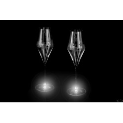HIGHLIGHT - CONFEZIONE 2 FLUTE CHAMPAGNE QUATROPHIL CL.29 CON LUCE BIANCA 2310029HL002
