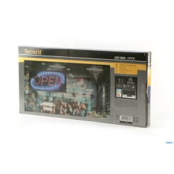 INSEGNA LUMINOSA A LED CON SCRITTA OPEN CM 48X24X2  LS-OPEN