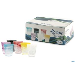 KOSMO - CONFEZIONE 6 BICCHIERI ACQUA CL 28 COLORI ASSORTITI