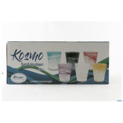 KOSMO - CONFEZIONE 6 BICCHIERI ACQUA CL 28 COLORI ASSORTITI
