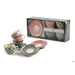 MOSAIK-CONFEZIONE 4 TAZZE THE CON PIATTO CL.16 DECORI ASSORTITI  RH8621L-S4