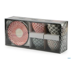 MOSAIK-CONFEZIONE 4 TAZZE THE CON PIATTO CL.16 DECORI ASSORTITI  RH8621L-S4