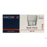 NEW YORK-CONFEZIONE 6 BICCHIERI IMPILABILI  CL.25 TEMPERATI L7339