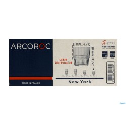 NEW YORK-CONFEZIONE 6 BICCHIERI IMPILABILI  CL.25 TEMPERATI L7339