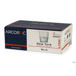 NEW YORK-CONFEZIONE 6 BICCHIERI IMPILABILI CL.38 TEMPERATI L7334
