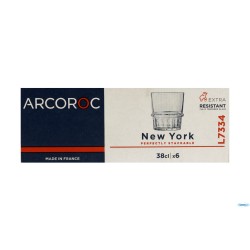 NEW YORK-CONFEZIONE 6 BICCHIERI IMPILABILI CL.38 TEMPERATI L7334