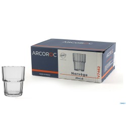 NORVEGE CONFEZIONE 6 BICCHIERI CL 20 FORMA BASSA IN VETRO TEMPERATO