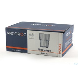 NORVEGE CONFEZIONE 6 BICCHIERI CL 20 FORMA BASSA IN VETRO TEMPERATO