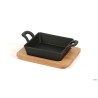 PROFESSIONAL THINK-CASSERUOLA GHISA QUADRA CM.12,5X12,5 CON BASE LEGNO YY085-1