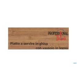 PROFESSIONAL THINK-CASSERUOLA GHISA QUADRA CM.12,5X12,5 CON BASE LEGNO YY085-1