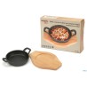 PROFESSIONAL THINK-CASSERUOLA 2 MANICI GHISA TONDA CM.16 CON BASE LEGNO YY8051
