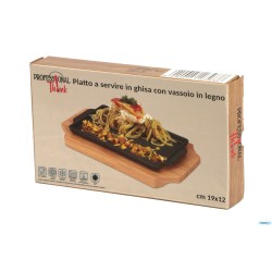 PROFESSIONAL THINK-PIASTRA GHISA CM.19X12 CON BASE LEGNO YY2056